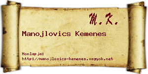 Manojlovics Kemenes névjegykártya